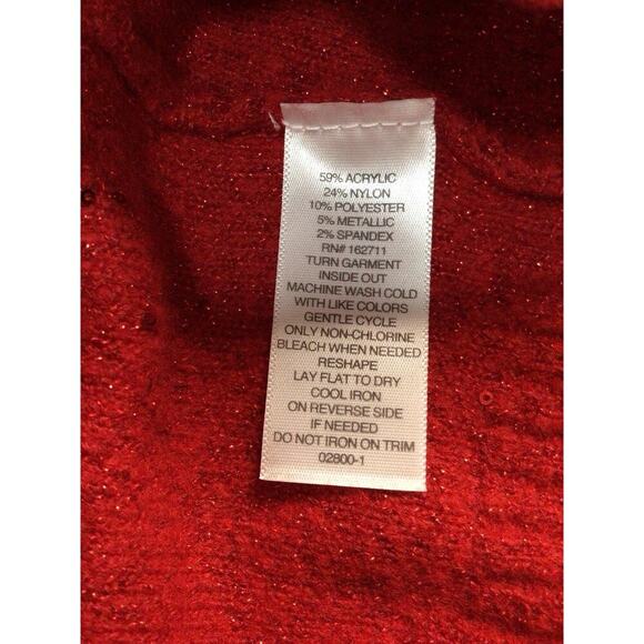 Liz Claiborne Sequin Red Sweater Size 0X - Picture 7 of 10